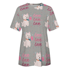 Load image into Gallery viewer, My Westie My Biggest Love All Over Print Women&#39;s Cotton T-Shirt - 4 Colors-Apparel-Apparel, Shirt, T Shirt, West Highland Terrier-8