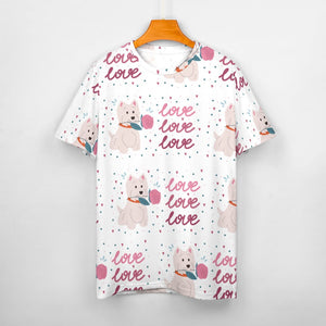 My Westie My Biggest Love All Over Print Women's Cotton T-Shirt - 4 Colors-Apparel-Apparel, Shirt, T Shirt, West Highland Terrier-4