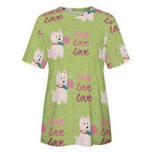 Load image into Gallery viewer, My Westie My Biggest Love All Over Print Women&#39;s Cotton T-Shirt - 4 Colors-Apparel-Apparel, Shirt, T Shirt, West Highland Terrier-10