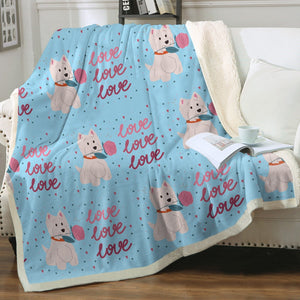 My Westie My Biggest Love Soft Warm Fleece Blanket - 4 Colors-Blanket-Blankets, Home Decor, West Highland Terrier-13