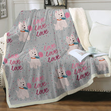 Load image into Gallery viewer, My Westie My Biggest Love Soft Warm Fleece Blanket - 4 Colors-Blanket-Blankets, Home Decor, West Highland Terrier-Warm Gray-Small-4