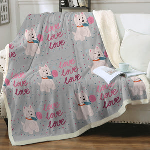 My Westie My Biggest Love Soft Warm Fleece Blanket - 4 Colors-Blanket-Blankets, Home Decor, West Highland Terrier-Warm Gray-Small-4