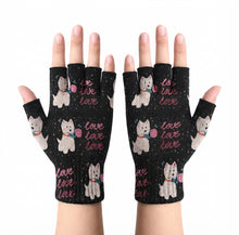 Load image into Gallery viewer, My Westie My Biggest Love Touch Screen Gloves-Accessories-Accessories,Dog Dad Gifts,Dog Mom Gifts,Gloves,West Highland Terrier-Black-Fingerless Gloves-5