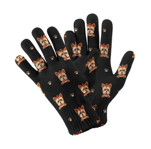 My Yorkie My Love Touch Screen Gloves-Accessories-Accessories, Dog Dad Gifts, Dog Mom Gifts, Gloves-5