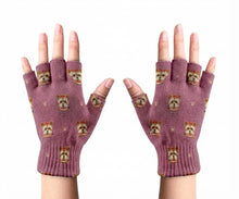 Load image into Gallery viewer, My Yorkie My Love Touch Screen Gloves - 5 Colors-Accessories-Accessories,Dog Dad Gifts,Dog Mom Gifts,Gloves,Yorkshire Terrier-Rose gold-Fingerless Gloves-5