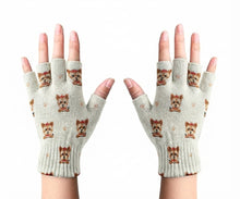 Load image into Gallery viewer, My Yorkie My Love Touch Screen Gloves - 5 Colors-Accessories-Accessories,Dog Dad Gifts,Dog Mom Gifts,Gloves,Yorkshire Terrier-White-Fingerless Gloves-1