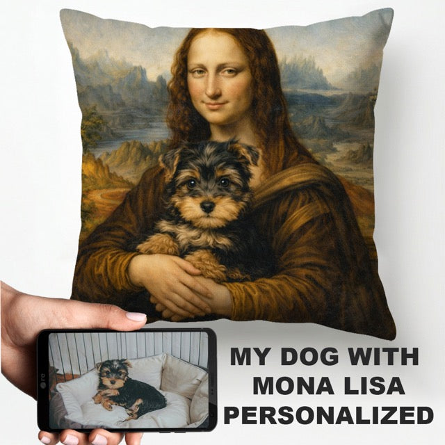 My Yorkshire Terrier With Mona Lisa Personalized Pillowcase