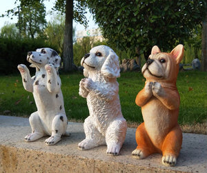 Namaste White Doodle Garden Statue-Home Decor-Dogs, Doodle, Home Decor, Statue-4