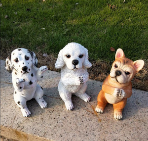 Namaste White Doodle Garden Statue-Home Decor-Dogs, Doodle, Home Decor, Statue-5