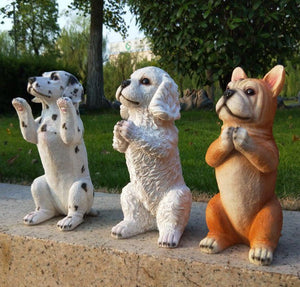 Namaste White Doodle Garden Statue-Home Decor-Dogs, Doodle, Home Decor, Statue-7