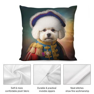 Napoleonic Splendor Bichon Frise Plush Pillow Case-Cushion Cover-Bichon Frise, Dog Dad Gifts, Dog Mom Gifts, Home Decor, Pillows-2