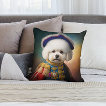 Load image into Gallery viewer, Napoleonic Splendor Bichon Frise Plush Pillow Case-Cushion Cover-Bichon Frise, Dog Dad Gifts, Dog Mom Gifts, Home Decor, Pillows-4