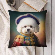 Load image into Gallery viewer, Napoleonic Splendor Bichon Frise Plush Pillow Case-Cushion Cover-Bichon Frise, Dog Dad Gifts, Dog Mom Gifts, Home Decor, Pillows-5