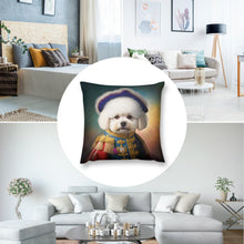 Load image into Gallery viewer, Napoleonic Splendor Bichon Frise Plush Pillow Case-Cushion Cover-Bichon Frise, Dog Dad Gifts, Dog Mom Gifts, Home Decor, Pillows-6