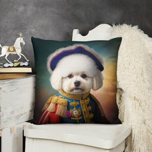 Load image into Gallery viewer, Napoleonic Splendor Bichon Frise Plush Pillow Case-Cushion Cover-Bichon Frise, Dog Dad Gifts, Dog Mom Gifts, Home Decor, Pillows-7