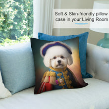 Load image into Gallery viewer, Napoleonic Splendor Bichon Frise Plush Pillow Case-Cushion Cover-Bichon Frise, Dog Dad Gifts, Dog Mom Gifts, Home Decor, Pillows-8