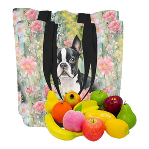 Nature's Palette Boston Terrier Large Canvas Tote Bags - Set of 2-Accessories-Accessories, Bags, Boston Terrier-3