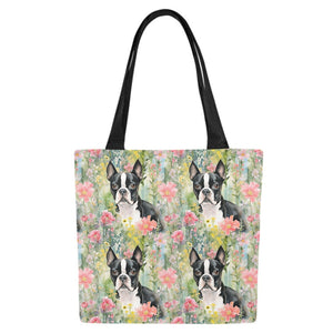 Nature's Palette Boston Terrier Large Canvas Tote Bags - Set of 2-Accessories-Accessories, Bags, Boston Terrier-5