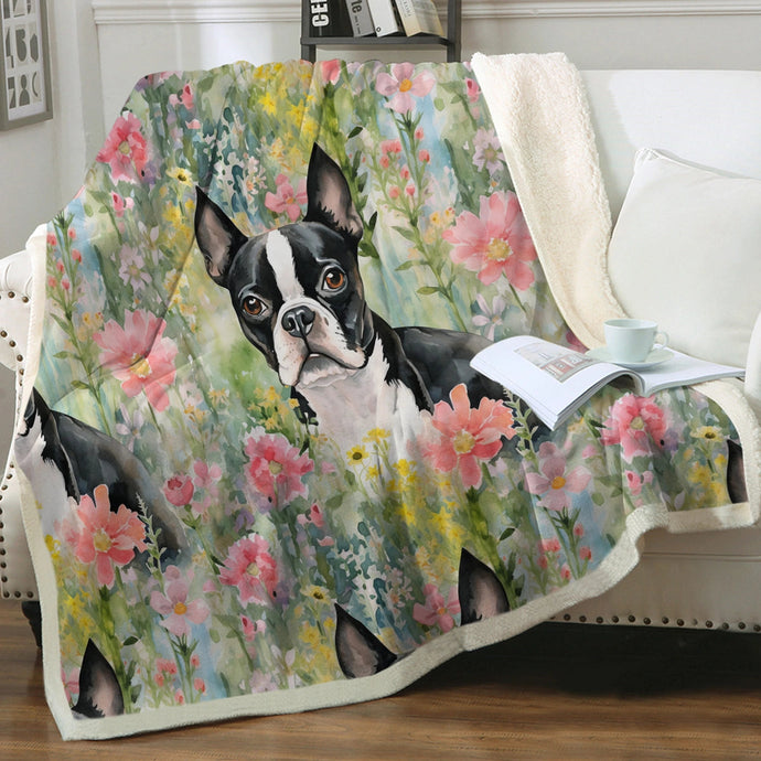 Nature's Palette Boston Terrier Soft Warm Fleece Blanket-Blanket-Blankets, Boston Terrier, Home Decor-Small-1