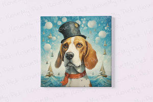 Nautical Nobility Beagle Wall Art Poster-Art-Beagle, Dog Art, Home Decor, Poster-4