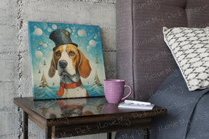 Nautical Nobility Beagle Wall Art Poster-Art-Beagle, Dog Art, Home Decor, Poster-Framed Light Canvas-Small - 8x8"-1