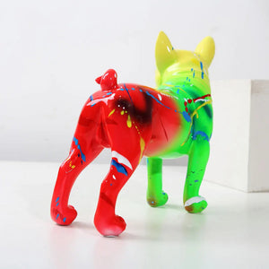 Neon Blue Splash Bull Terrier Statue-FS861-6