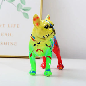 Neon Blue Splash Bull Terrier Statue-FS861-7