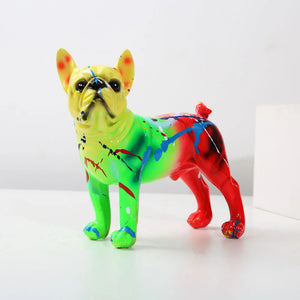 Neon Blue Splash Bull Terrier Statue-FS861-1