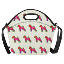 Load image into Gallery viewer, Neon Schnauzer Glow Neoprene Lunch Bag-Accessories-Accessories,Bags,Lunch Bags,Schnauzer-Ivory Cream-5