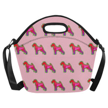 Load image into Gallery viewer, Neon Schnauzer Glow Neoprene Lunch Bag-Accessories-Accessories,Bags,Lunch Bags,Schnauzer-Light Pink-4