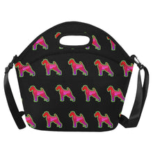 Load image into Gallery viewer, Neon Schnauzer Glow Neoprene Lunch Bag-Accessories-Accessories,Bags,Lunch Bags,Schnauzer-Midnight Black-2