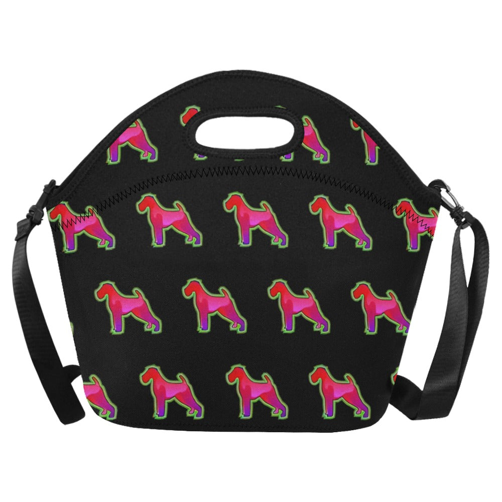 Neon Schnauzer Glow Neoprene Lunch Bag-Accessories-Accessories,Bags,Lunch Bags,Schnauzer-Midnight Black-2