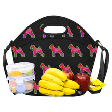 Load image into Gallery viewer, Neon Schnauzer Glow Neoprene Lunch Bag-Accessories-Accessories,Bags,Lunch Bags,Schnauzer-1