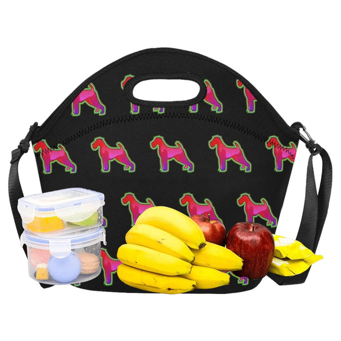 Neon Schnauzer Glow Neoprene Lunch Bag-Accessories-Accessories,Bags,Lunch Bags,Schnauzer-1