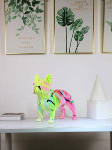 Neon Splash Standing French Bulldog Large Statue-Home Decor-Dog Dad Gifts, Dog Mom Gifts, French Bulldog, Home Decor, Statue-2