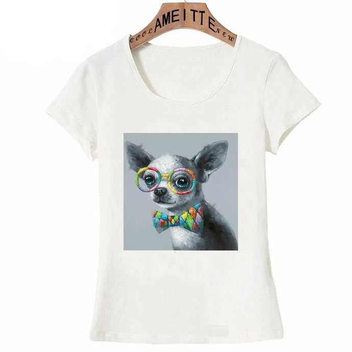 Nerdy and Colourful Chihuahua Womens T Shirts-Apparel, Chihuahua, Dogs, Shirt, T Shirt, Z1-Option 1-S-1