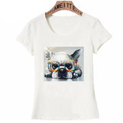 Nerdy and Colourful French Bulldog Womens T Shirt-Apparel, Dogs, French Bulldog, T Shirt, Z1-6