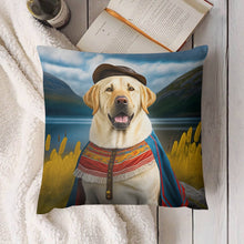 Load image into Gallery viewer, New World Nobility Yellow Labrador Plush Pillow Case-Cushion Cover-Dog Dad Gifts, Dog Mom Gifts, Home Decor, Labrador, Pillows-4