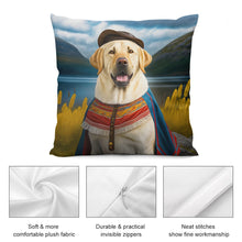 Load image into Gallery viewer, New World Nobility Yellow Labrador Plush Pillow Case-Cushion Cover-Dog Dad Gifts, Dog Mom Gifts, Home Decor, Labrador, Pillows-5