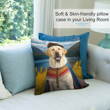 Load image into Gallery viewer, New World Nobility Yellow Labrador Plush Pillow Case-Cushion Cover-Dog Dad Gifts, Dog Mom Gifts, Home Decor, Labrador, Pillows-7
