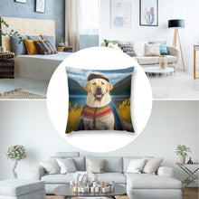 Load image into Gallery viewer, New World Nobility Yellow Labrador Plush Pillow Case-Cushion Cover-Dog Dad Gifts, Dog Mom Gifts, Home Decor, Labrador, Pillows-8