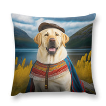Load image into Gallery viewer, New World Nobility Yellow Labrador Plush Pillow Case-Cushion Cover-Dog Dad Gifts, Dog Mom Gifts, Home Decor, Labrador, Pillows-12 &quot;×12 &quot;-1