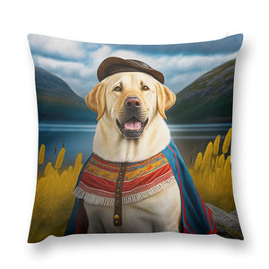 New World Nobility Yellow Labrador Plush Pillow Case-Cushion Cover-Dog Dad Gifts, Dog Mom Gifts, Home Decor, Labrador, Pillows-12 "×12 "-1