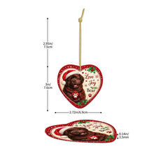 Load image into Gallery viewer, Newfoundland Christmas Ornament - Love &amp; Joy Heart Shaped Portrait - Personalize with Photo and Name-Christmas Ornament-Christmas,Christmas Ornament,Newfoundland,Personalize Artwork-5