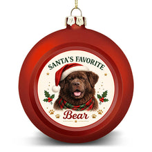 Load image into Gallery viewer, Newfoundland Ornament - Classic Red Round Shape - Santa's Favourite Design - Personalized with Photo and Name-Christmas Ornament-Christmas,Christmas Ornament,Newfoundland,Personalize Artwork-4