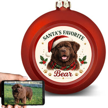 Load image into Gallery viewer, Newfoundland Ornament - Classic Red Round Shape - Santa's Favourite Design - Personalized with Photo and Name-Christmas Ornament-Christmas,Christmas Ornament,Newfoundland,Personalize Artwork-1