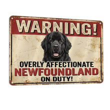 Load image into Gallery viewer, Newfoundland Sign - Warning Overly Affectionate Newfoundland - Match Your Dog’s Coat Color-Sign Board-Car Accessories,Newfoundland,Sign Board-6