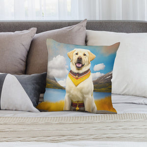 Newfoundland Sunshine Yellow Labrador Plush Pillow Case-Cushion Cover-Dog Dad Gifts, Dog Mom Gifts, Home Decor, Labrador, Pillows-2