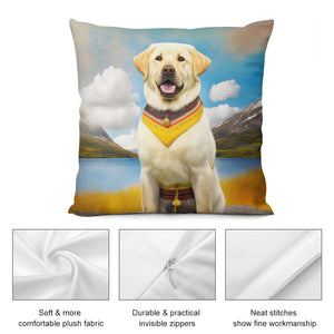 Newfoundland Sunshine Yellow Labrador Plush Pillow Case-Cushion Cover-Dog Dad Gifts, Dog Mom Gifts, Home Decor, Labrador, Pillows-5
