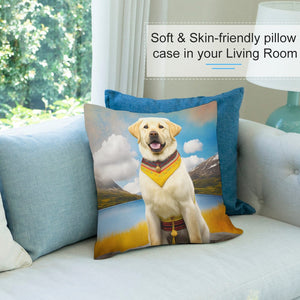 Newfoundland Sunshine Yellow Labrador Plush Pillow Case-Cushion Cover-Dog Dad Gifts, Dog Mom Gifts, Home Decor, Labrador, Pillows-7